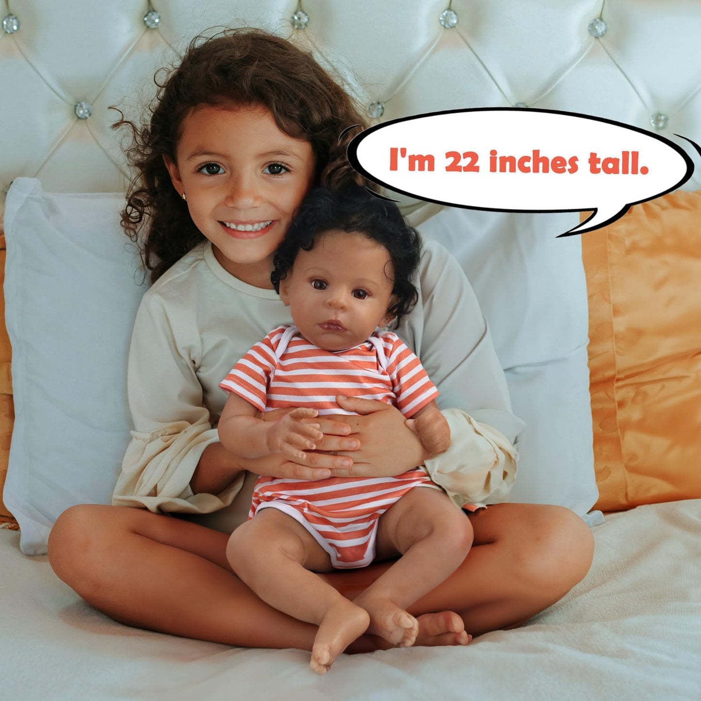 SCOM Realistic Reborn Baby Doll – 20-Inch Black Girl (African American), Weighted Soft Body