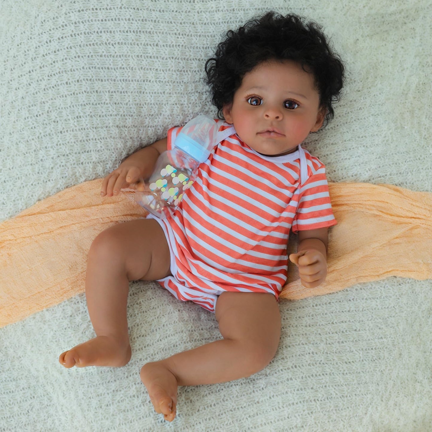 SCOM Realistic Reborn Baby Doll – 20-Inch Black Girl (African American), Weighted Soft Body