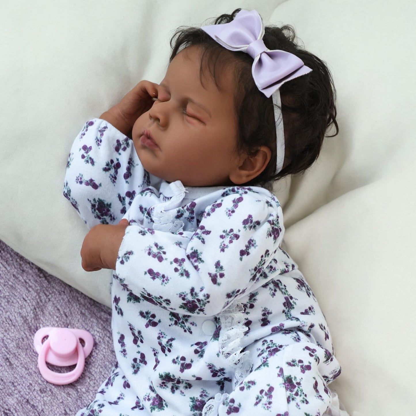 SCOM Reborn Baby Doll Black Girl – 20-Inch Realistic Newborn Doll for Kids 3+