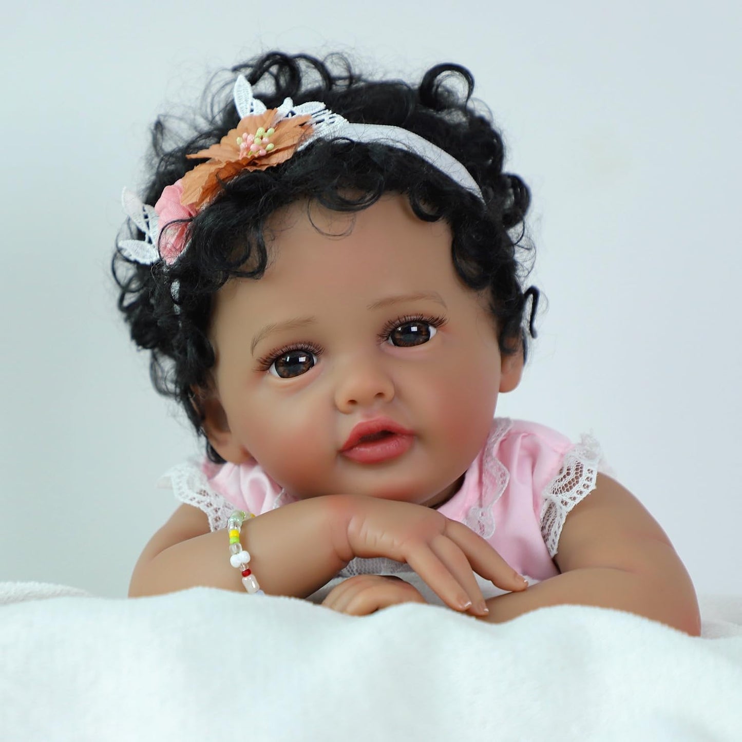 SCOM Reborn Baby Doll Black Girl - 20-Inch African American Realistic Newborn Girl