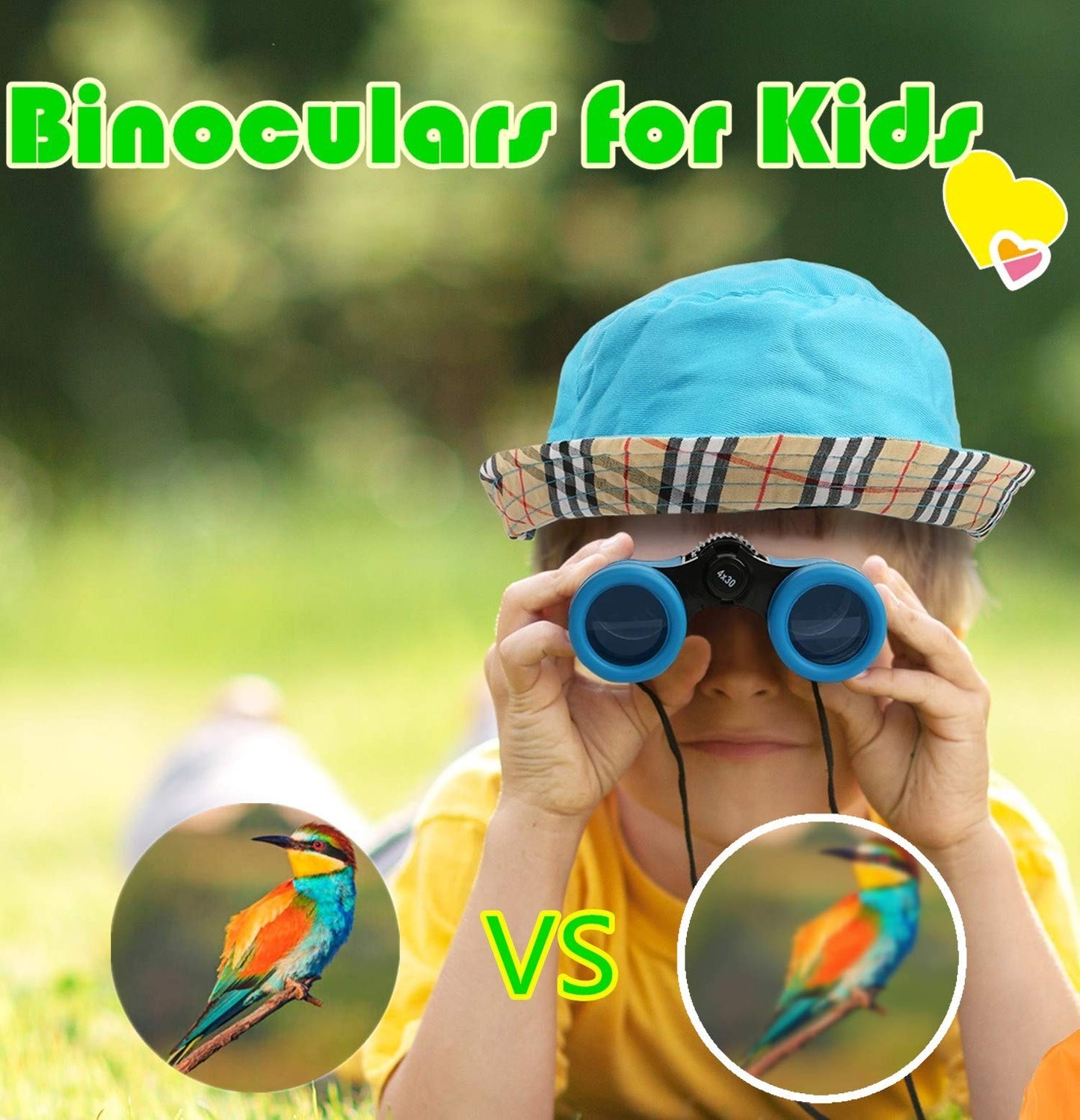 Scotamalone Kids Binoculars 4x30 – Shock Proof Toy Binoculars for Ages 3-12 | Educational Outdoor Play