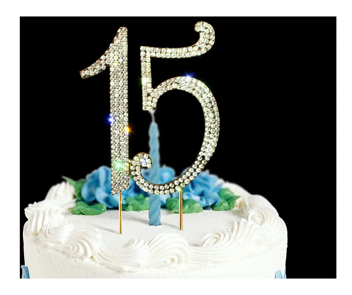 Scotamalone15 Cake Topper - Premium Bling Rhinestone Diamond Gems
