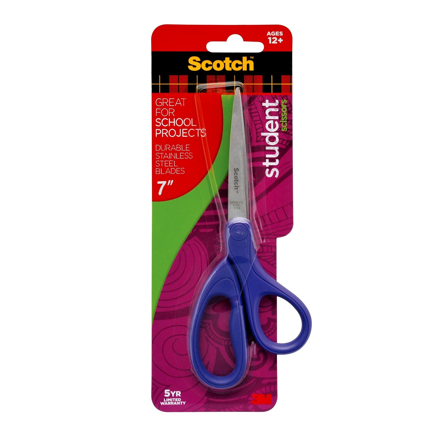 Scotch Student Scissors, 7-Inch – Left/Right-Handed, Mixed Colors
