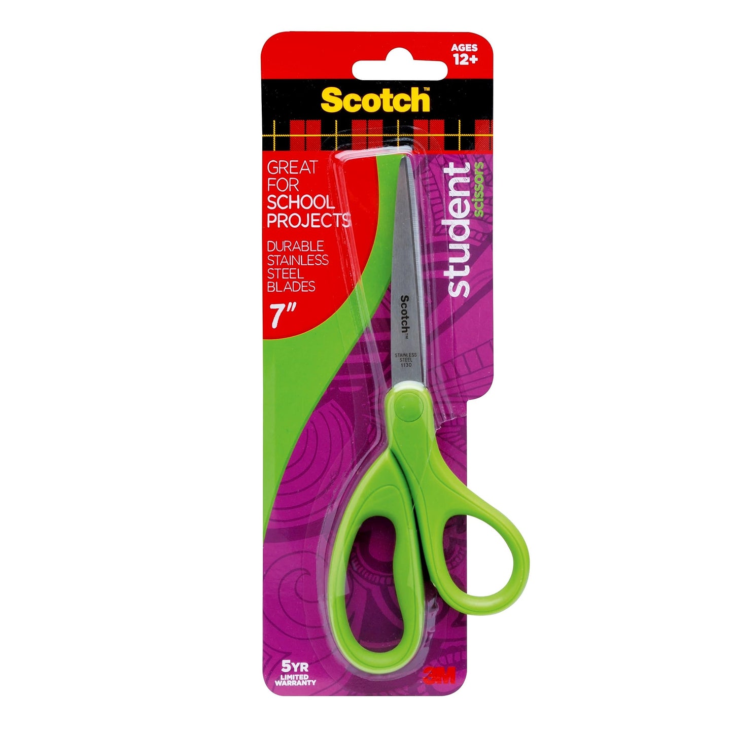 Scotch Student Scissors, 7-Inch – Left/Right-Handed, Mixed Colors