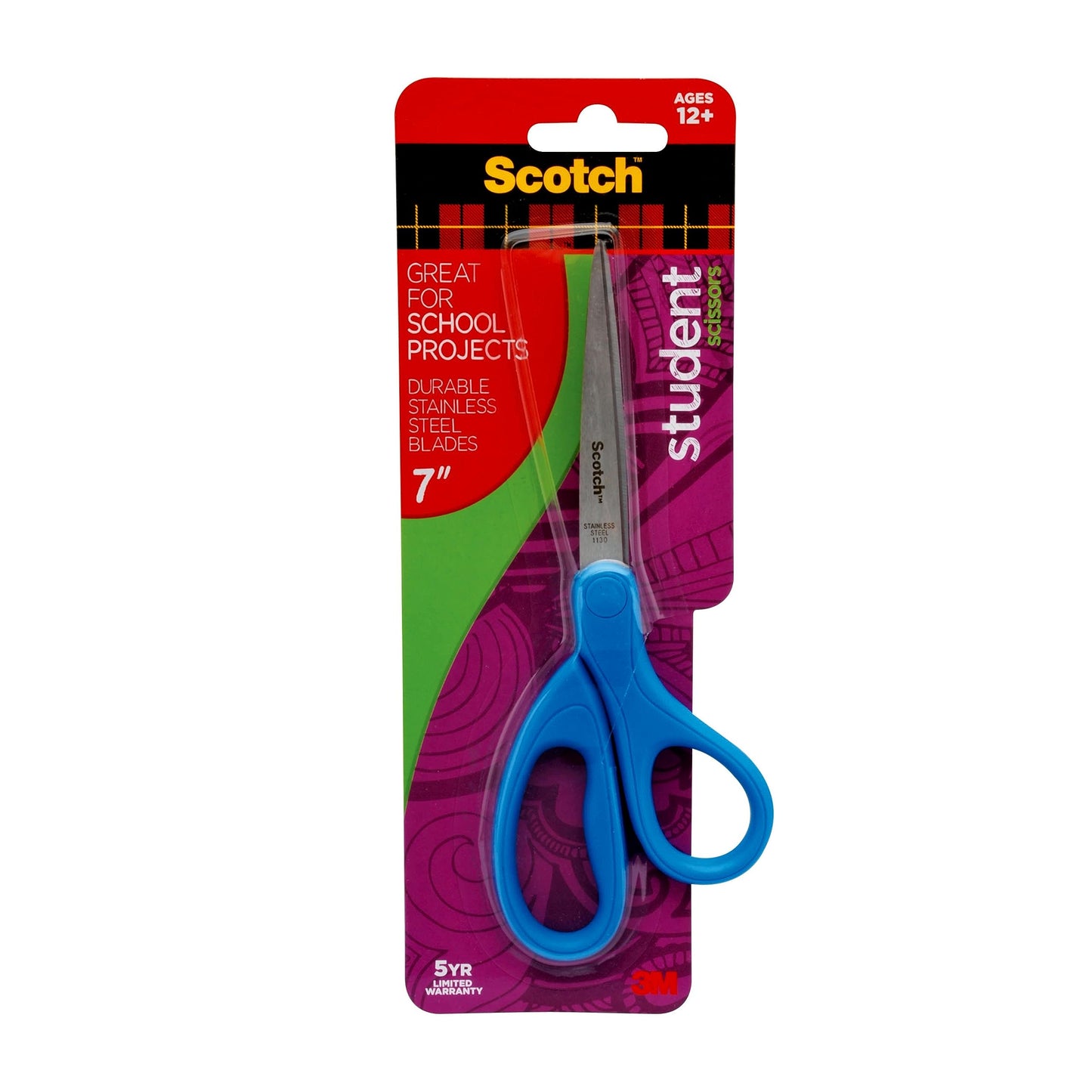 Scotch Student Scissors, 7-Inch – Left/Right-Handed, Mixed Colors