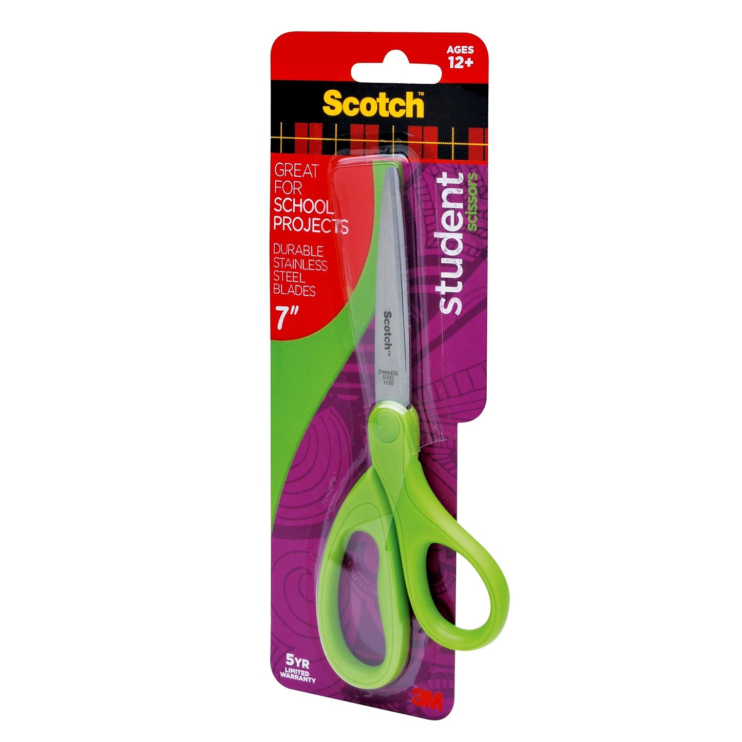 Scotch Student Scissors, 7-Inch – Left/Right-Handed, Mixed Colors