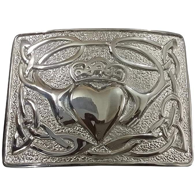 Scottish Men Celtic Cladding Pattern Highland Kilt Belt Buckle finish Chrome