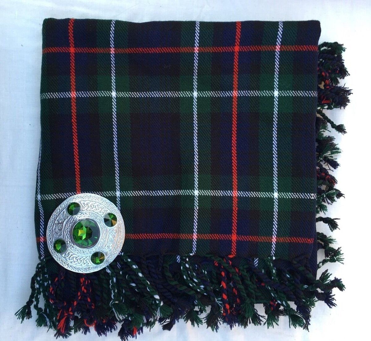 Scottish Men  Kilt Fly Plaid Mackenzie Tartan 48" x 48"  Fly Plaids & Brooches