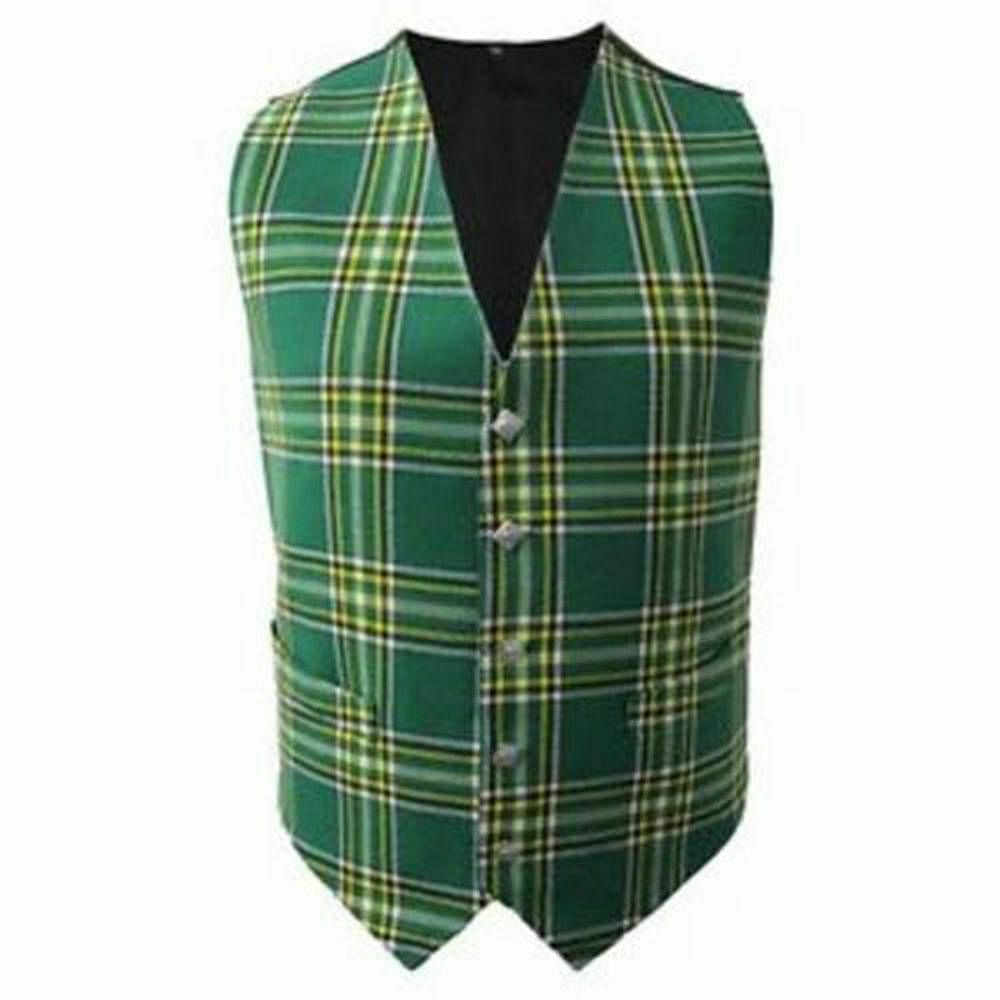Scottish Men's Formal Tartan Waistcoats / Vests 4 Plaids Fully lined back strap