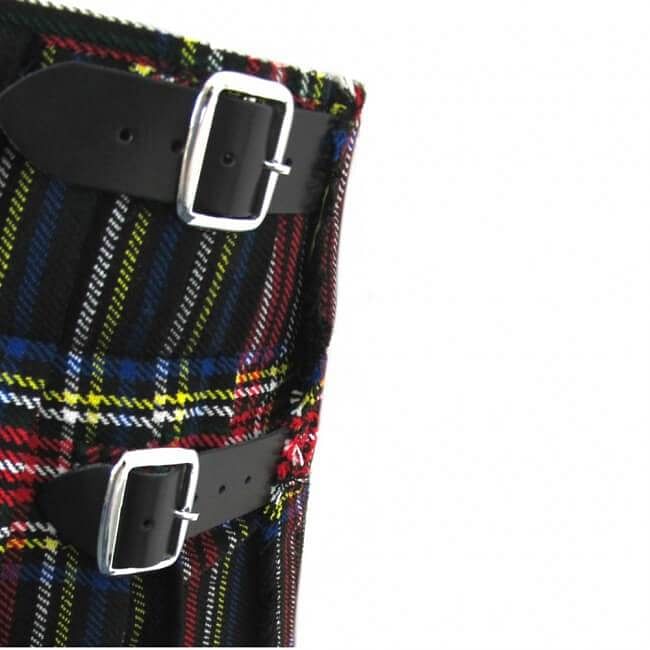 Scottish Men's Kilt Set Sporran, Chain,  Belt, Buckle, Pin Traditional Dress Tartan Kilts