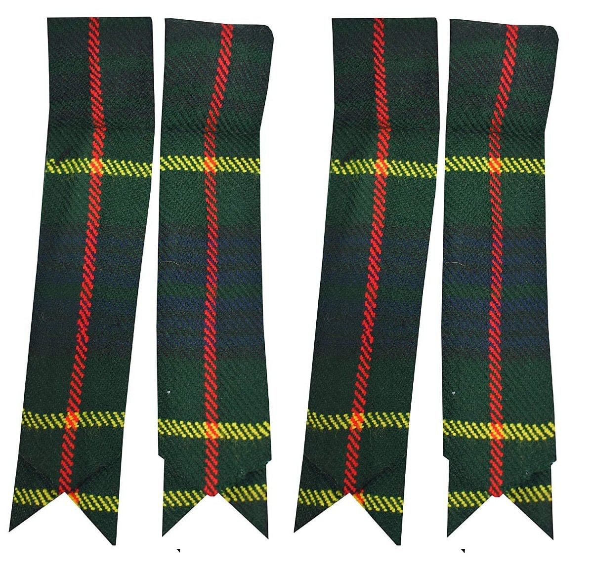 Scottish Men’s  Kilt Sock Flashes Various Tartans Highland Kilt Hose Flashes Pointed