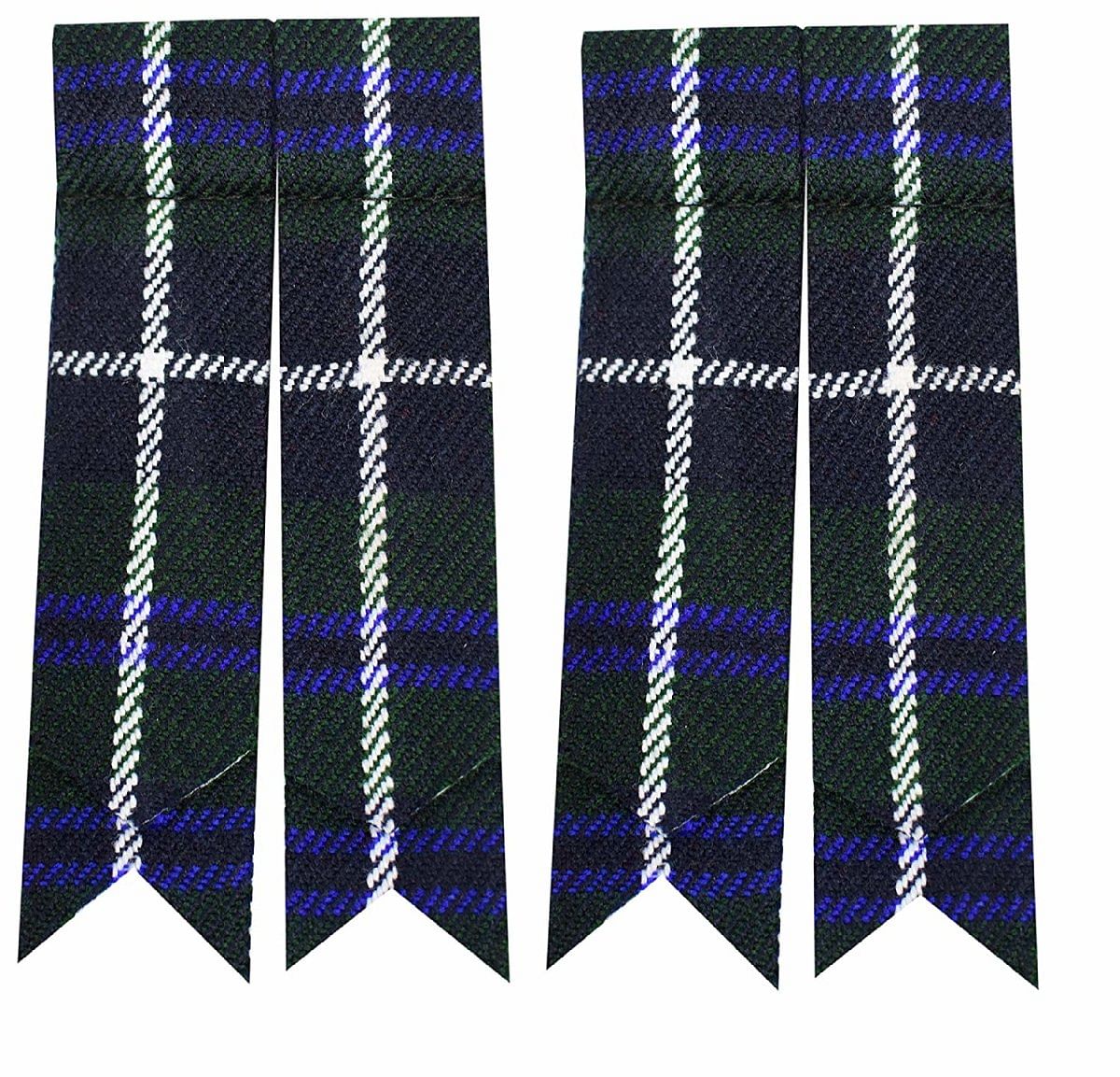 Scottish Men’s  Kilt Sock Flashes Various Tartans Highland Kilt Hose Flashes Pointed