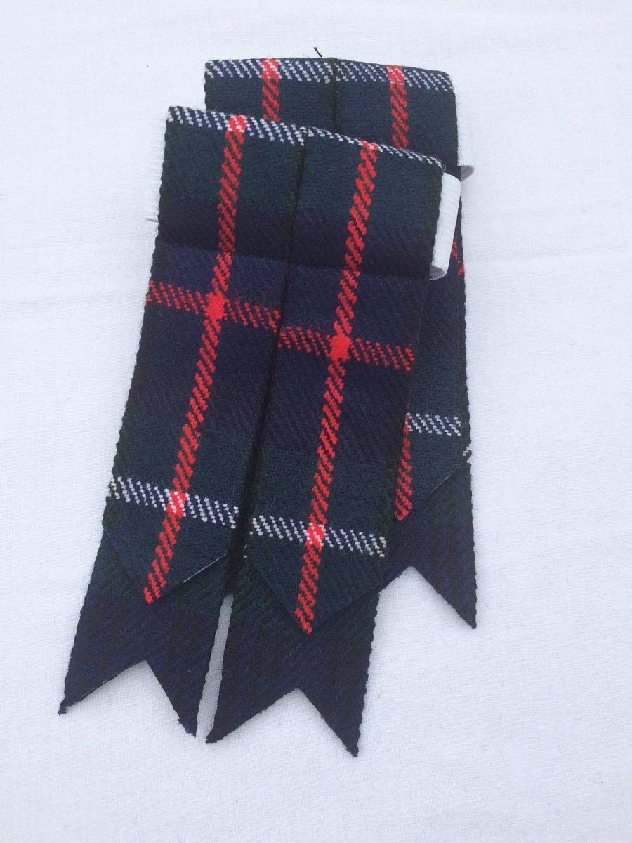 Scottish Men’s  Kilt Sock Flashes Various Tartans Highland Kilt Hose Flashes Pointed