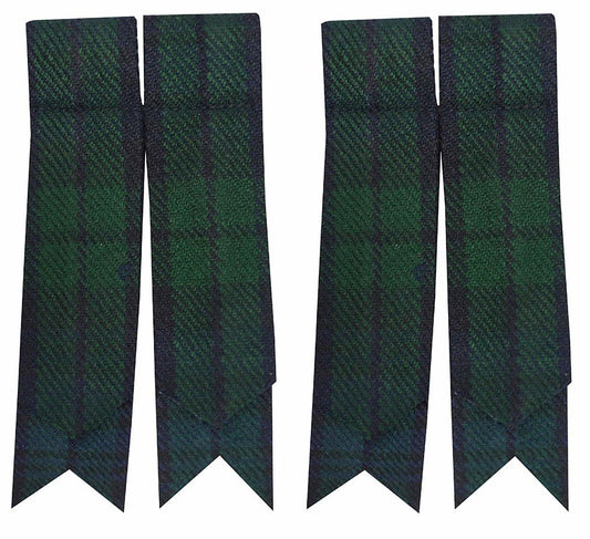 Scottish Men’s  Kilt Sock Flashes Various Tartans Highland Kilt Hose Flashes Pointed