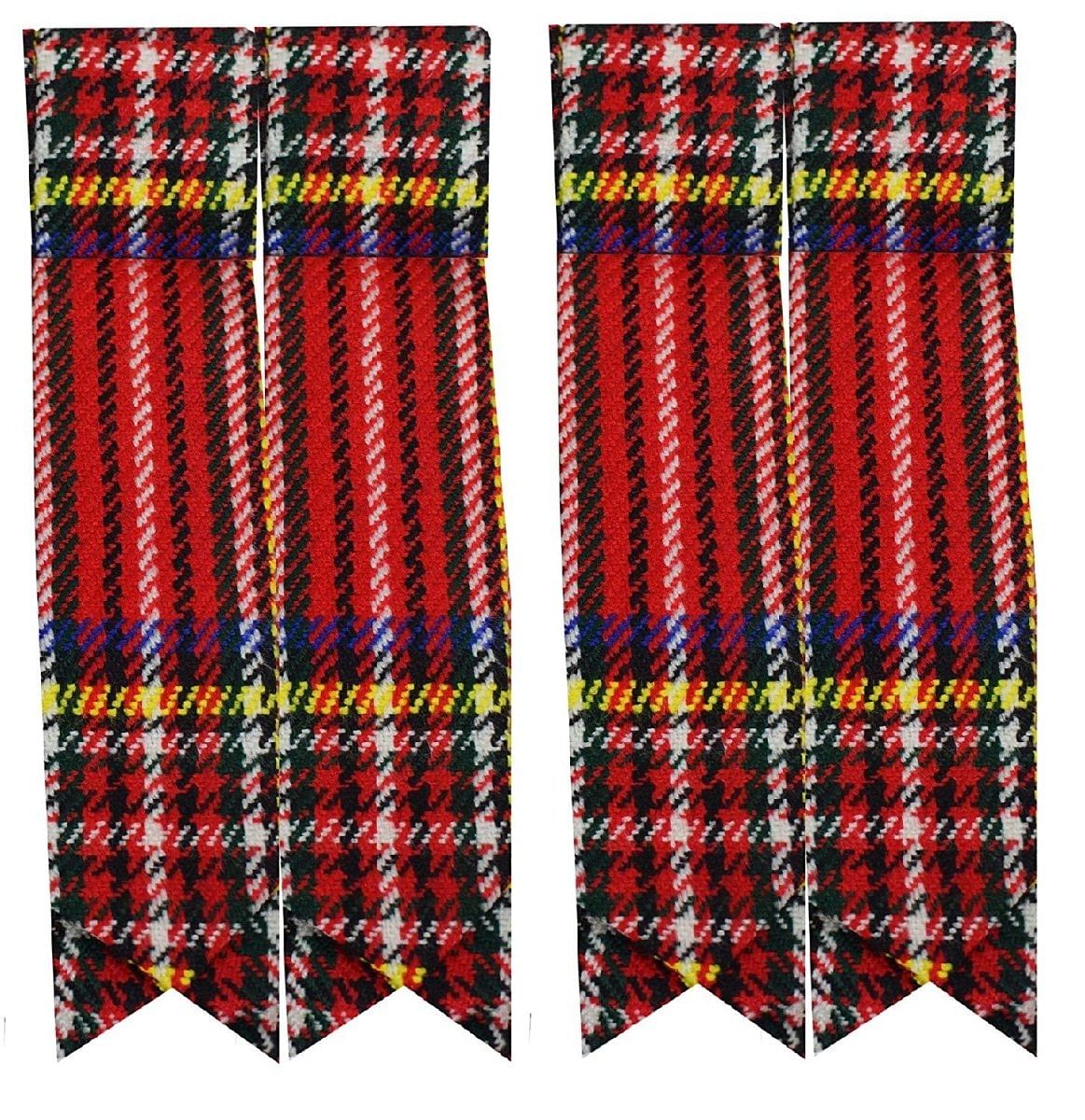 Scottish Men’s  Kilt Sock Flashes Various Tartans Highland Kilt Hose Flashes Pointed