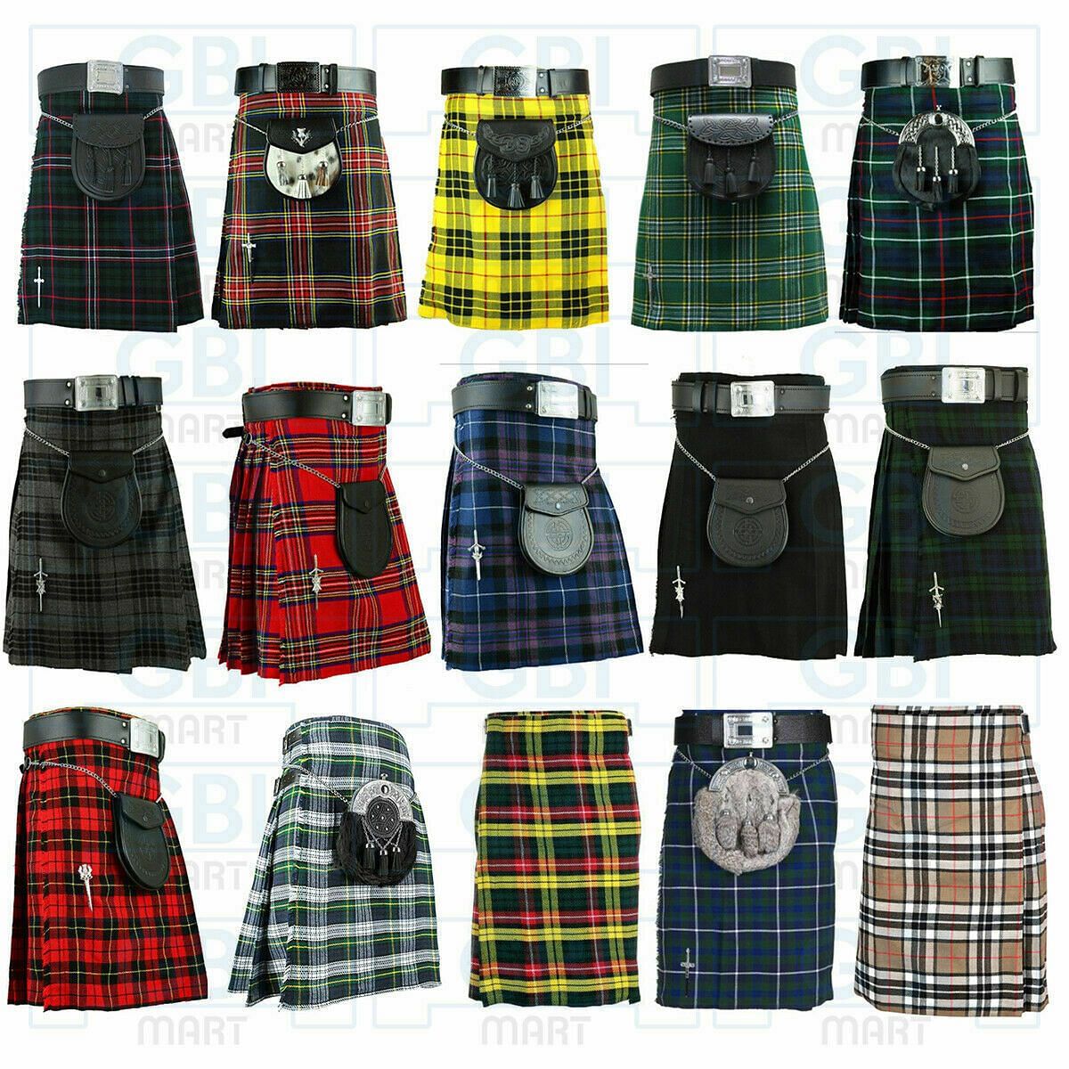 Scottish Men's Kilt Traditional Highland Dress Tartan Kilts