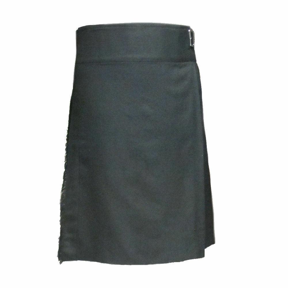 Scottish Men's Set Kilt Black 5 Yard Highland Tartan Full Kilt Set