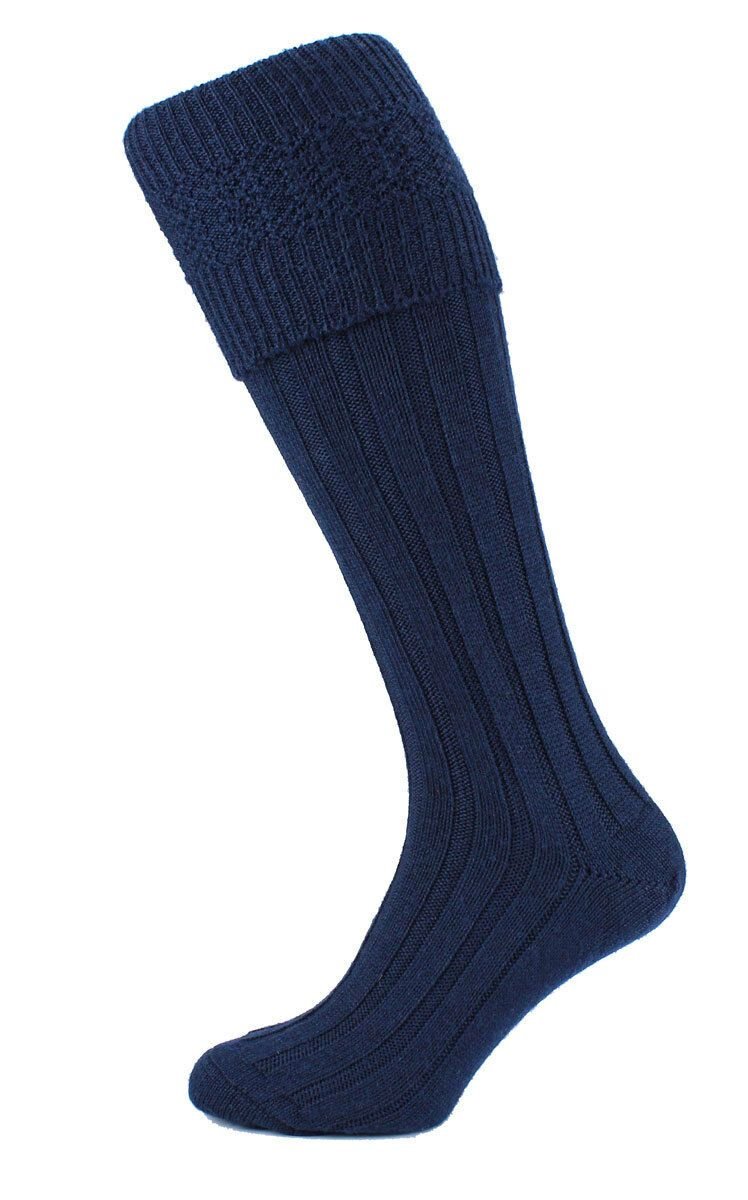 Men’s Scottish Kilt Hose Socks – Wool Blend Traditional Highland Knee High Socks