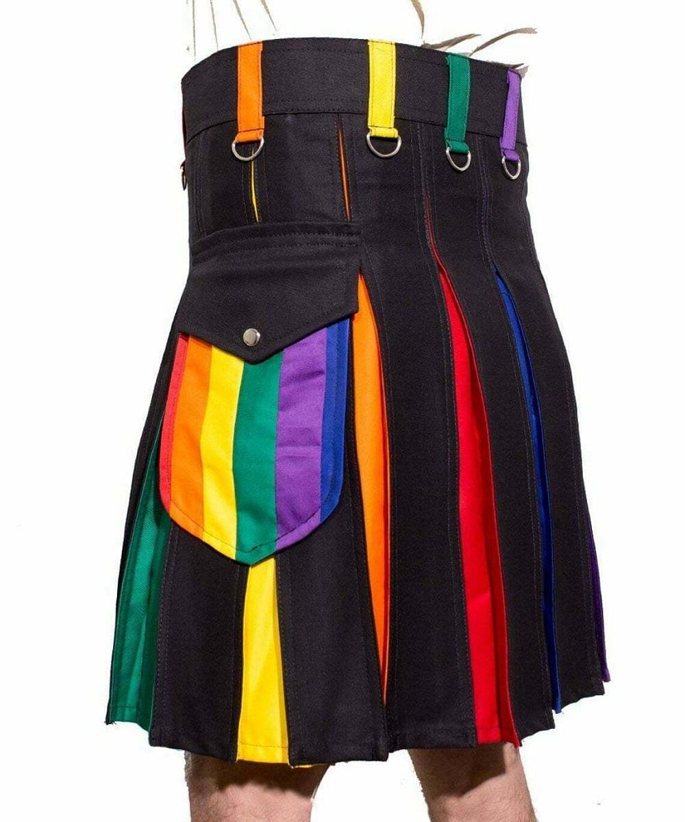 Scottish Rainbow Utility Hybrid Kilt Pride Kilt