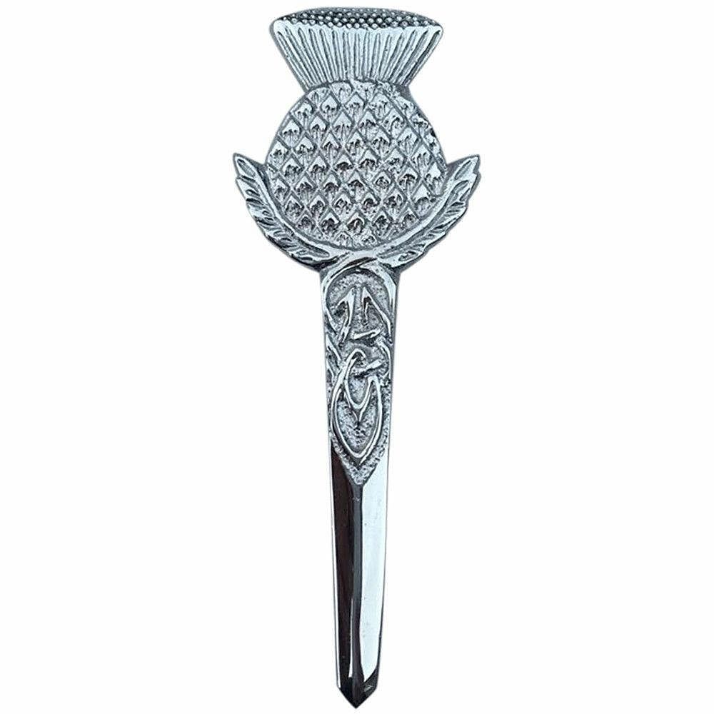 Scottish Thistle Kilt Pins Various Design Chrome Finish 4" Kilts Pin Celtic Knot