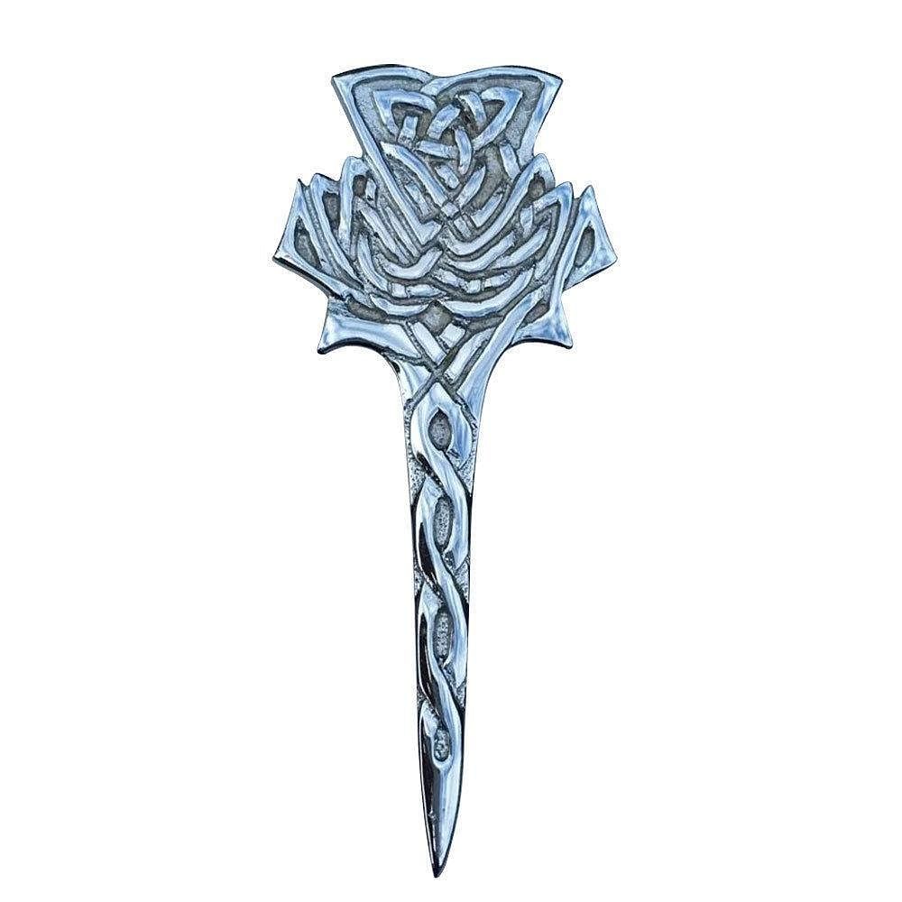 Scottish Thistle Kilt Pins Various Design Chrome Finish 4" Kilts Pin Celtic Knot