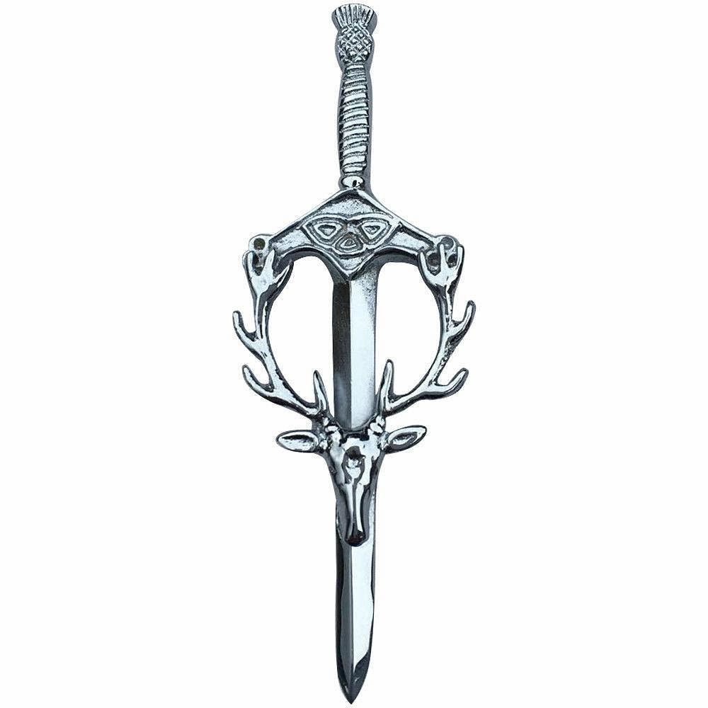 Scottish Thistle Kilt Pins Various Design Chrome Finish 4" Kilts Pin Celtic Knot