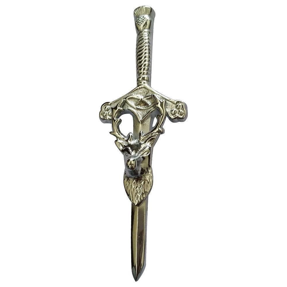 Scottish Thistle Kilt Pins Various Design Chrome Finish 4" Kilts Pin Celtic Knot