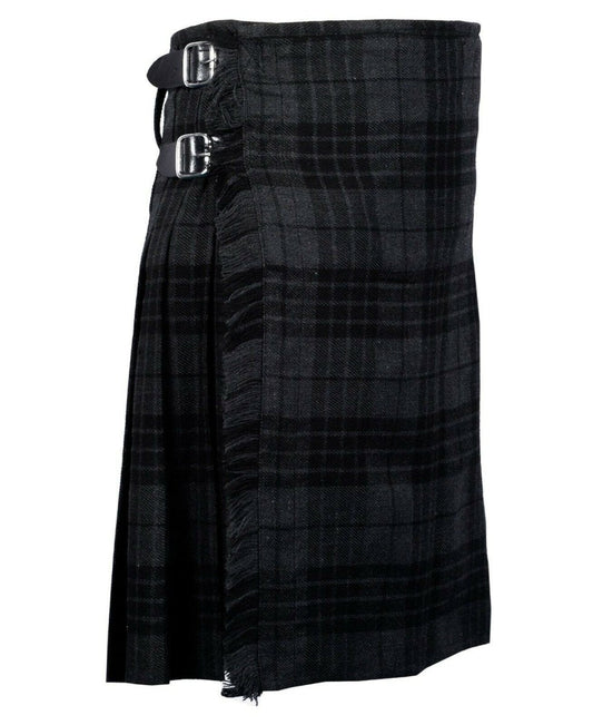 Scottish Traditional Highland 8 Yard Grey Watch Tartan Kilt Tartan  Handmade 16oz Traditional