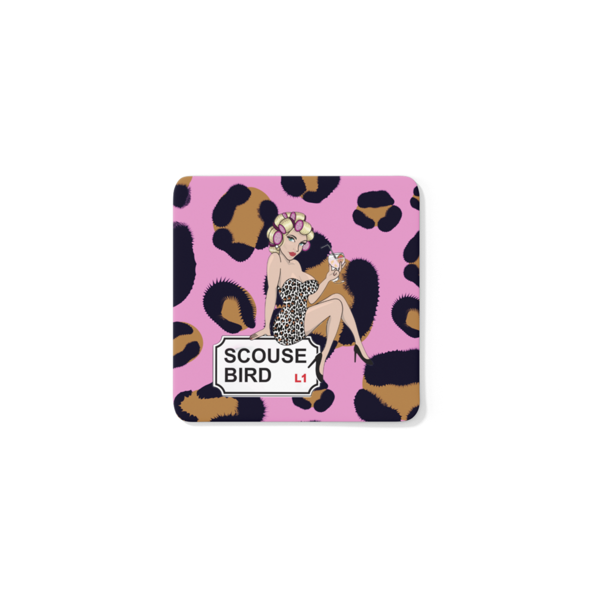 Scouse Bird Leopard Logo Fridge Magnet
