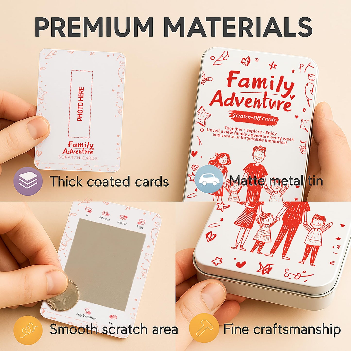 Scratch Quest Family Card Game – Screen-Free Scratch-Off Challenges for Family Bonding