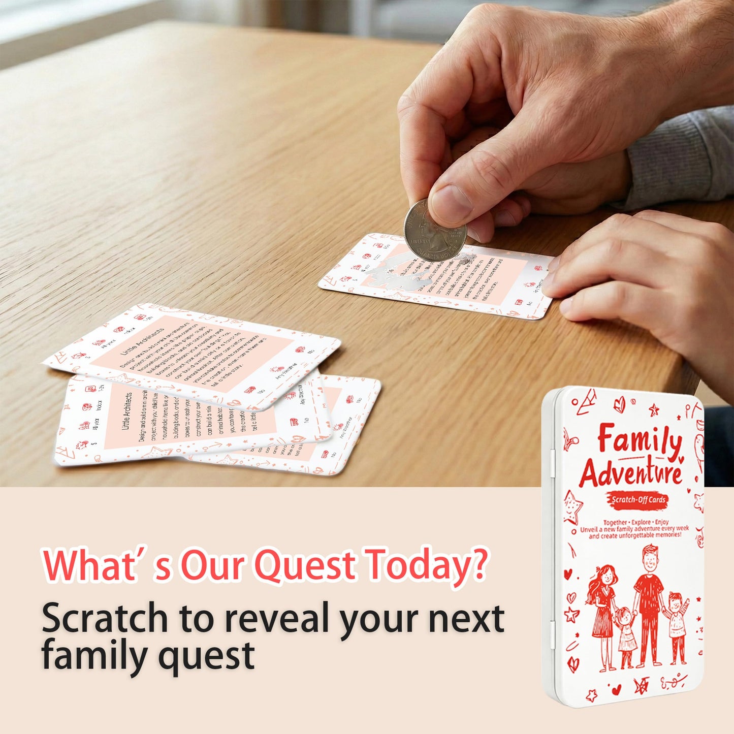 Scratch Quest Family Card Game – Screen-Free Scratch-Off Challenges for Family Bonding