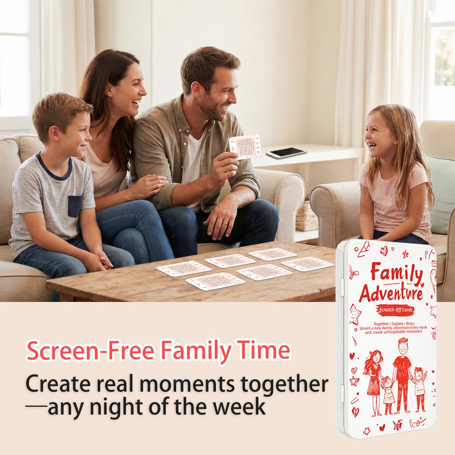Scratch Quest Family Card Game – Screen-Free Scratch-Off Challenges for Family Bonding