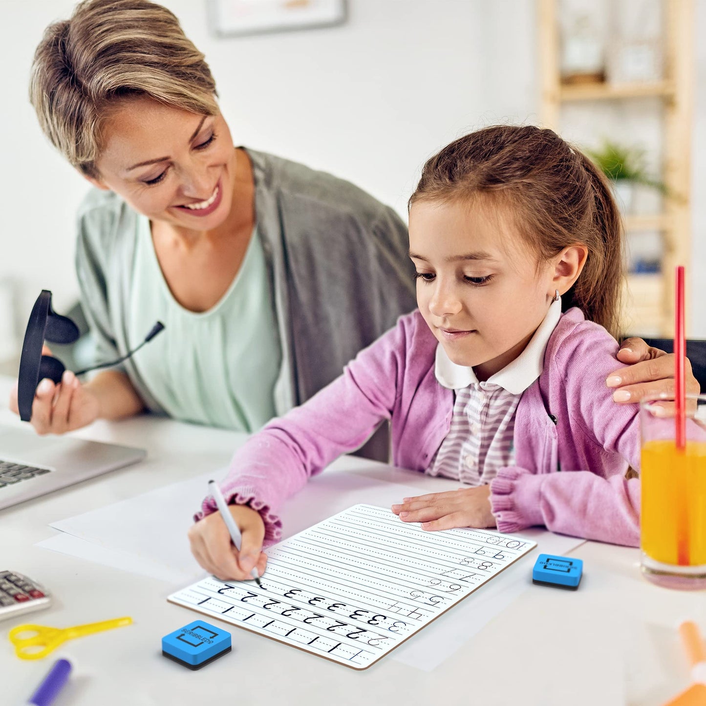 Scribbledo Dry Erase Alphabet & Numbers Practice Board – 9x12 for Kids 3-5