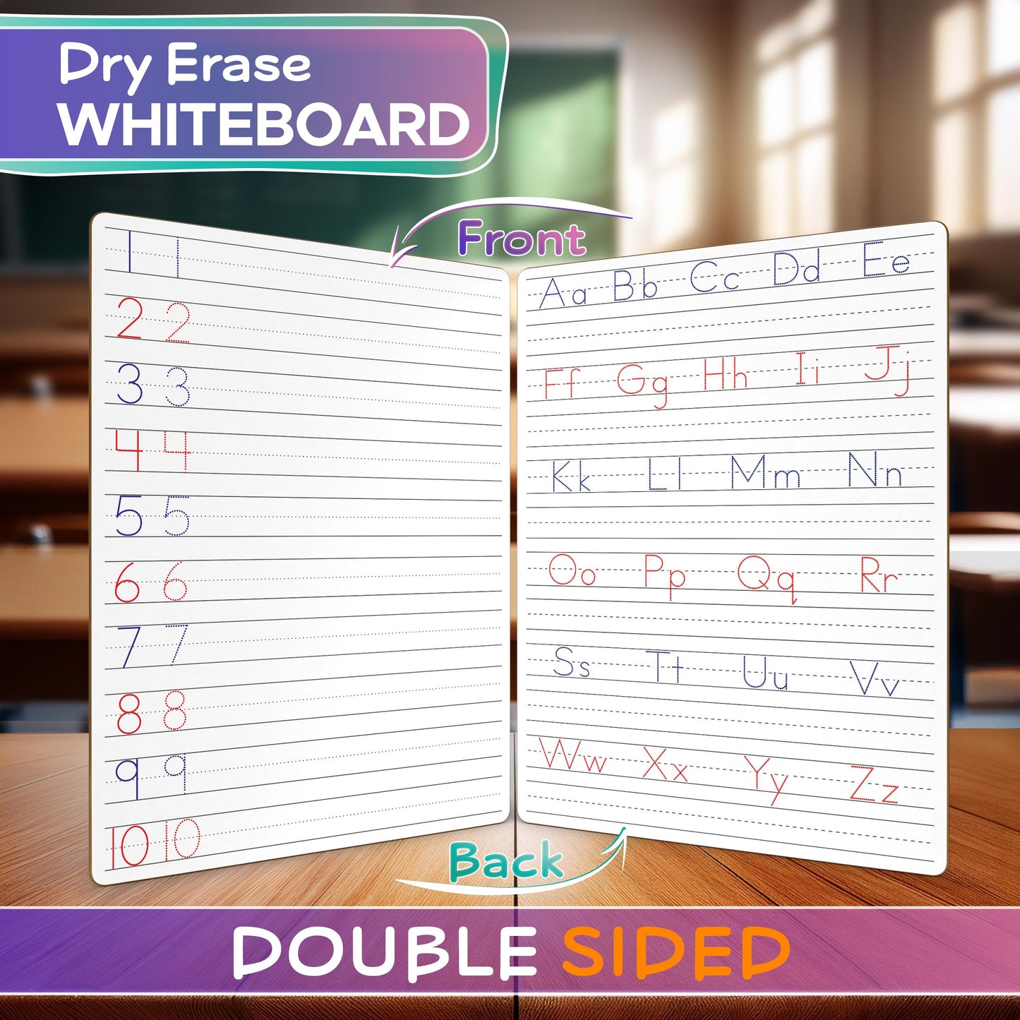 Scribbledo Dry Erase Alphabet & Numbers Practice Board – 9x12 for Kids 3-5
