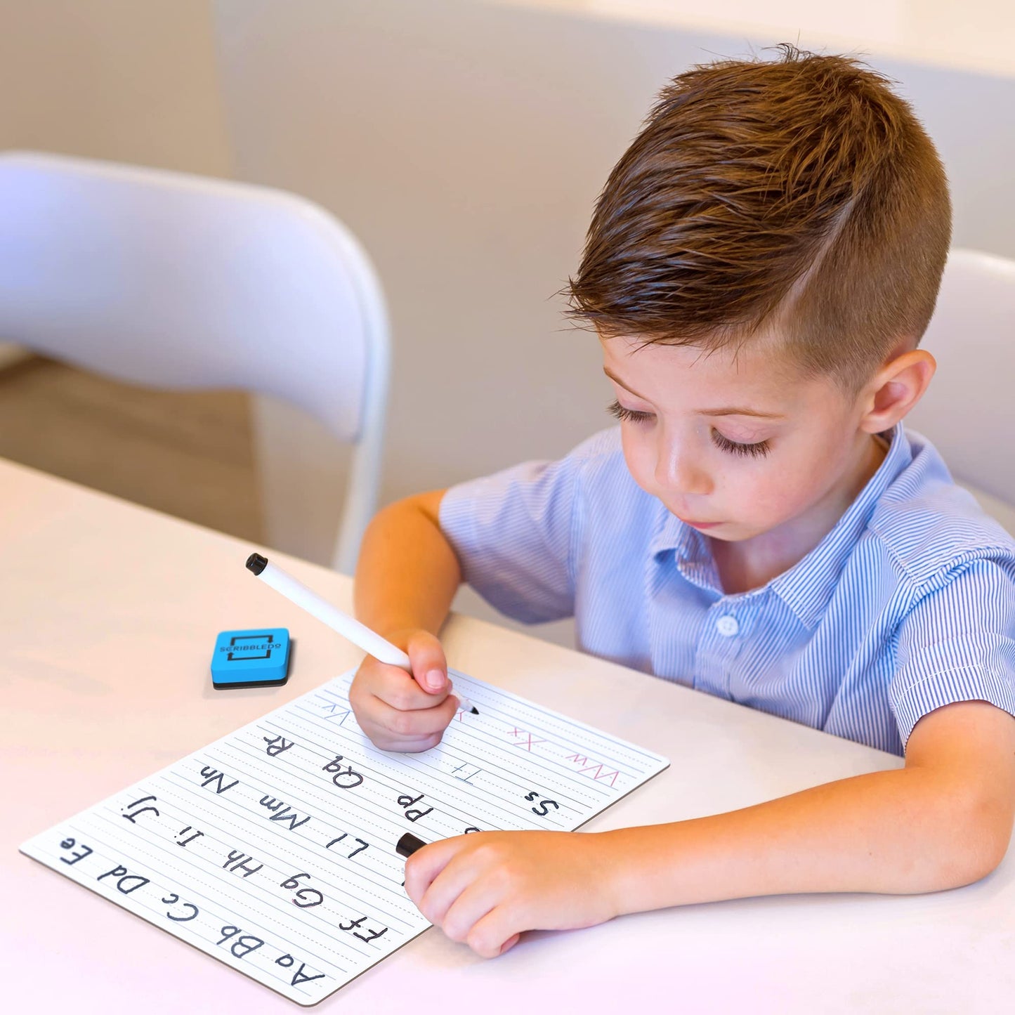 Scribbledo Dry Erase Alphabet & Numbers Practice Board – 9x12 for Kids 3-5