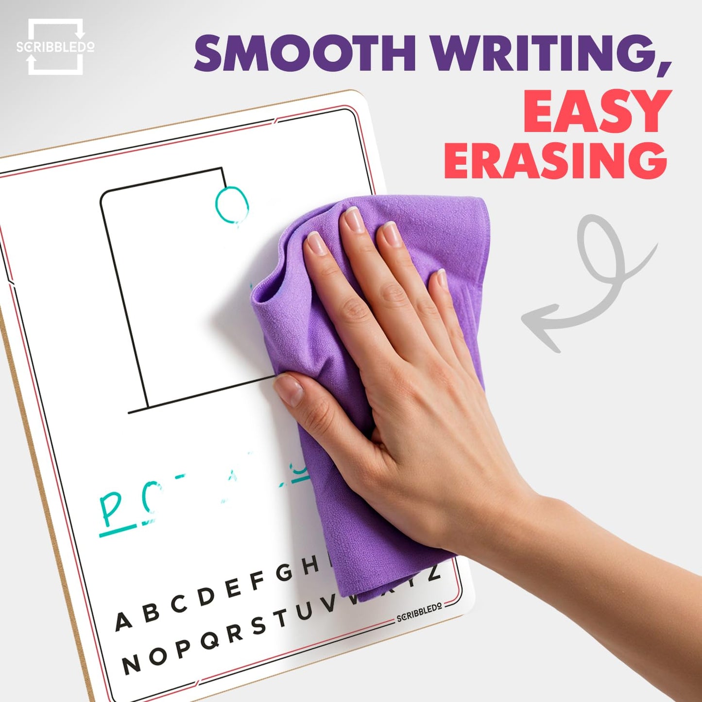 Scribbledo Hangman Board Game – 9x12 Dry Erase, Double-Sided Whiteboard for Travel & Classrooms