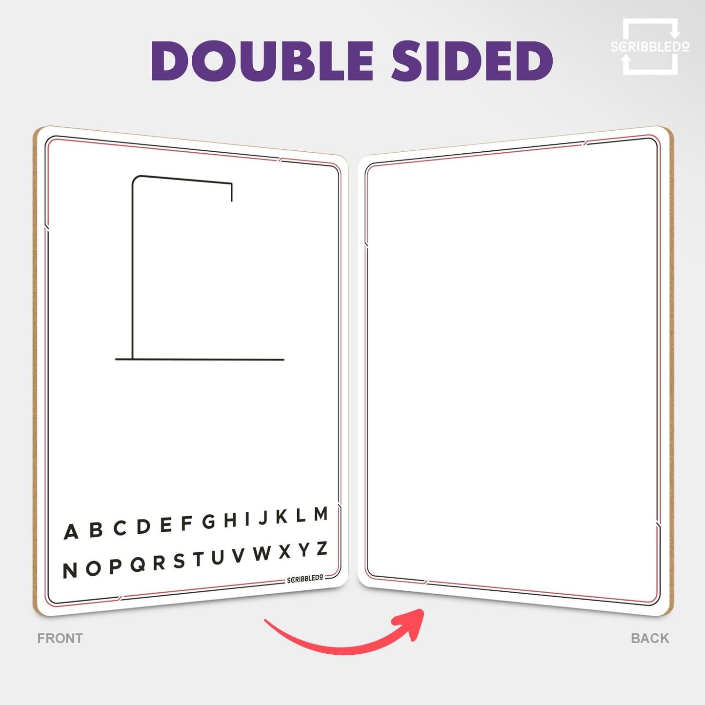 Scribbledo Hangman Board Game – 9x12 Dry Erase, Double-Sided Whiteboard for Travel & Classrooms