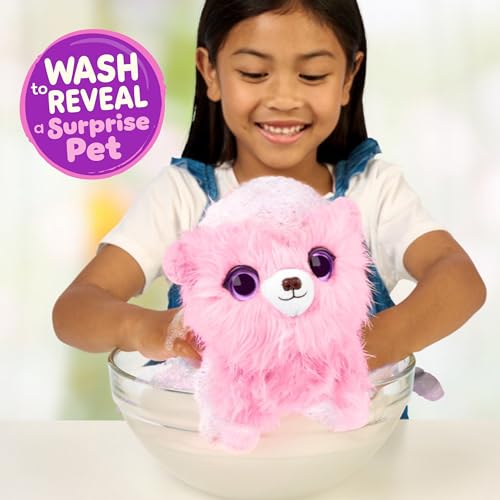 SCRUFFALUVS Pink Surprise Pet – Mystery Plush with Wash to Reveal & Deluxe Carrier