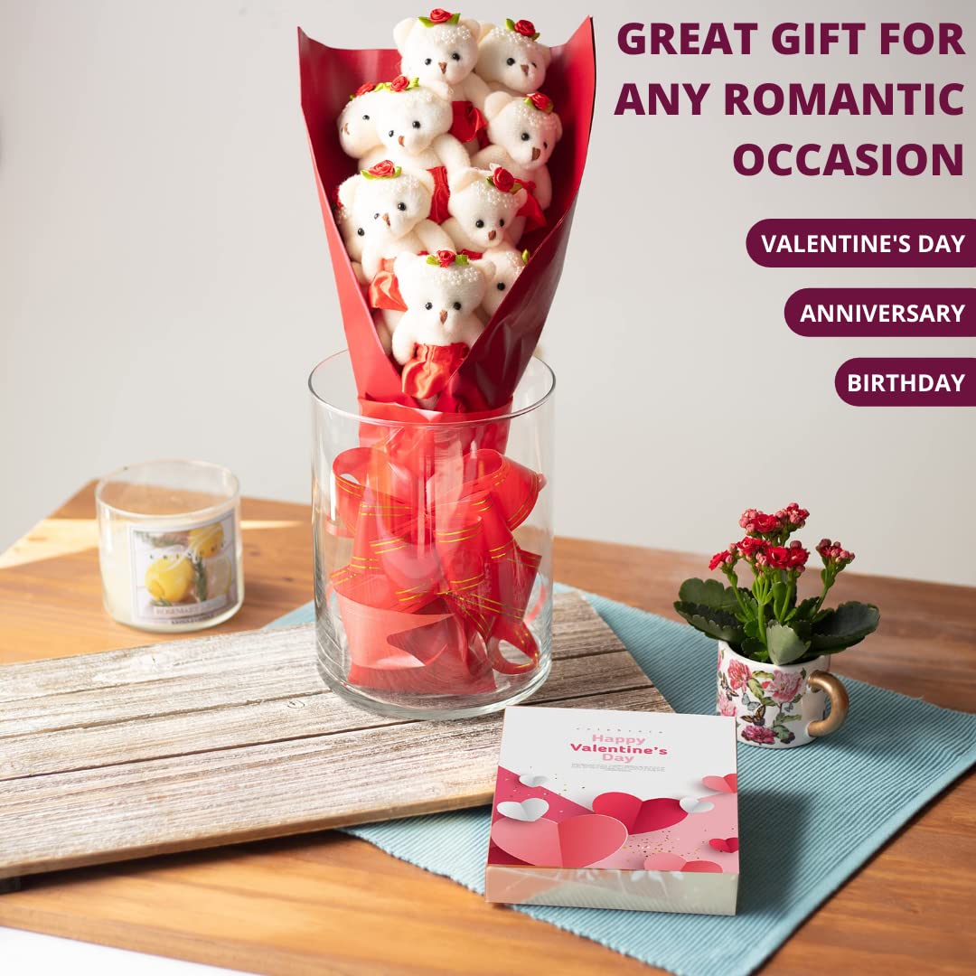 SCS Direct Deluxe Red Valentines Love Bear Bouquet — 12 Plush Bears in Red Tutus