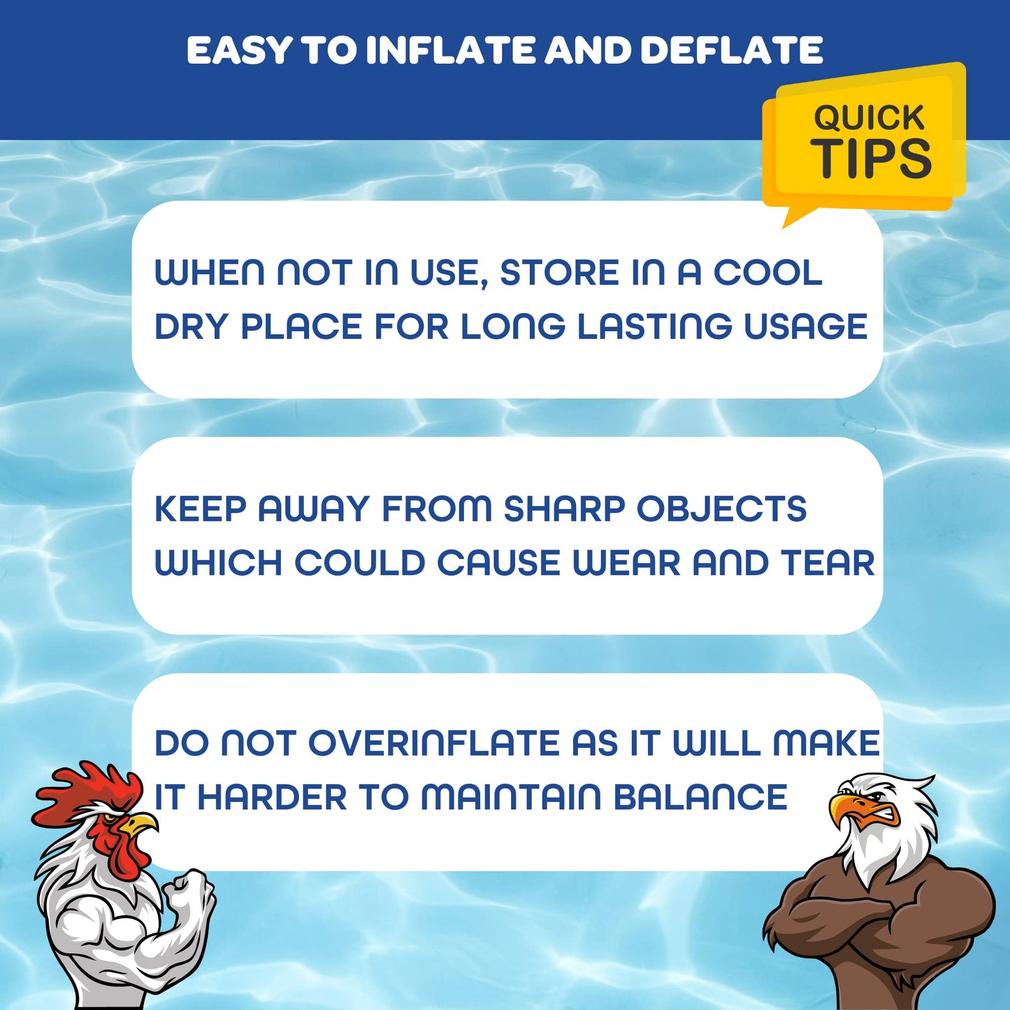SCS Direct Chicken Fight Inflatable Pool Float Set – 2 Giant Battle Ride-Ons