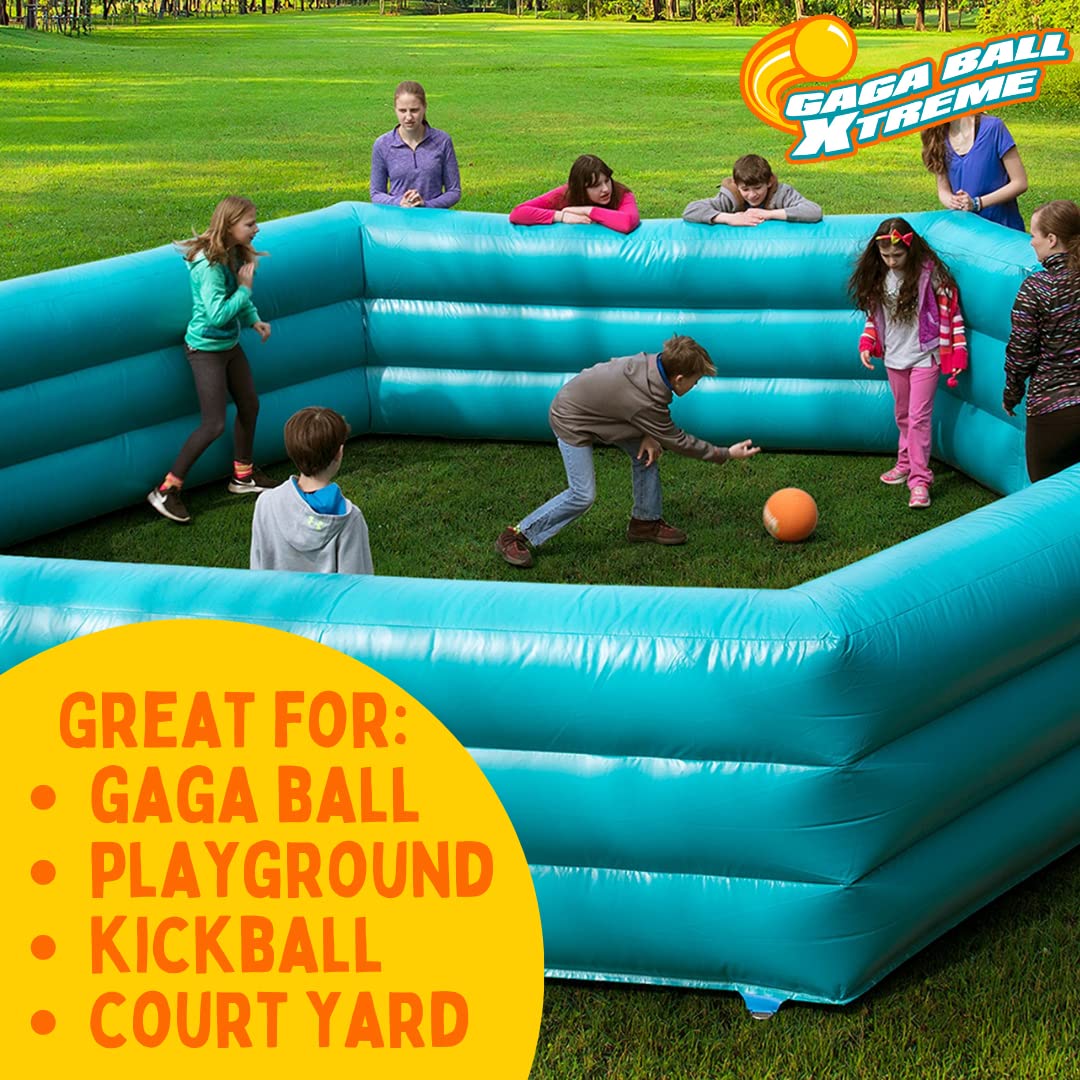 SCS Direct Gaga Ball 8.5 Inch Playground Balls (2 Pack) with Air Pump – Durable Rubber for Dodgeball & More