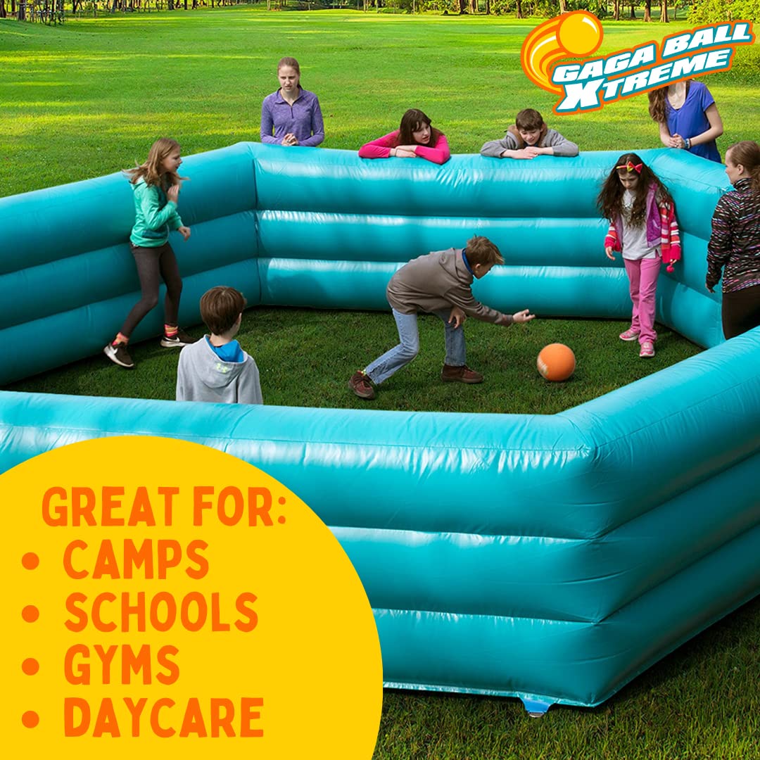 SCS Direct Gaga Ball 8.5-Inch Playground Balls (3 Pack) with Pump – Durable Rubber for Outdoor Play