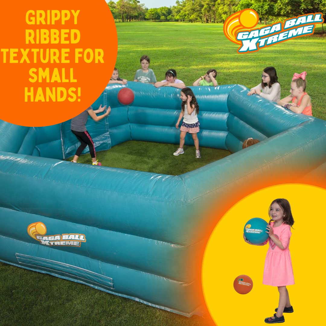 SCS Direct Gaga Ball 8.5 Inch Playground Balls (2 Pack) with Air Pump – Durable Rubber for Dodgeball & More