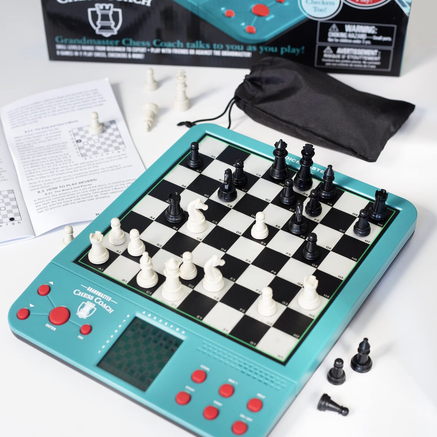 SCS Direct Grandmaster Electronic Chess Coach – 8 Games, 100 Preset Lessons, 12 Modes, 30 Skill Levels