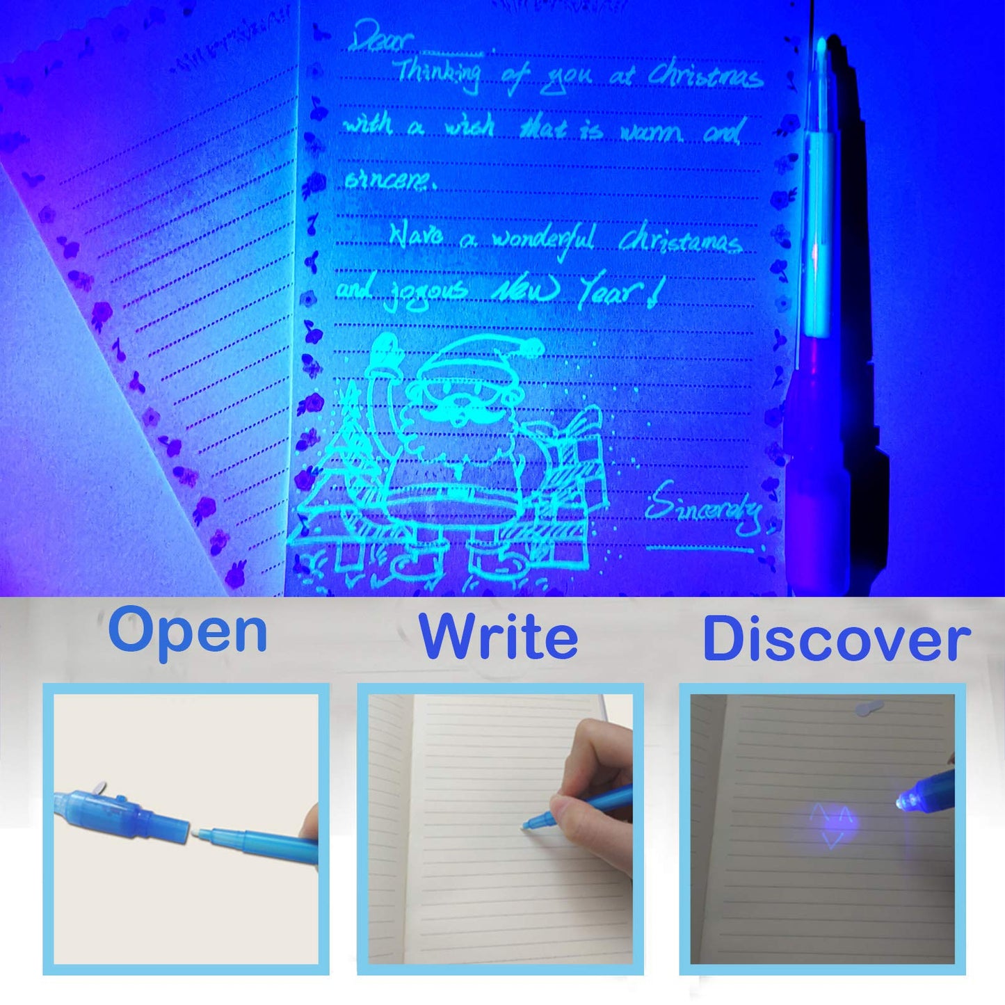 SCStyle 80Pcs Invisible Ink Pen with UV Light – Secret Messages & Party Favors