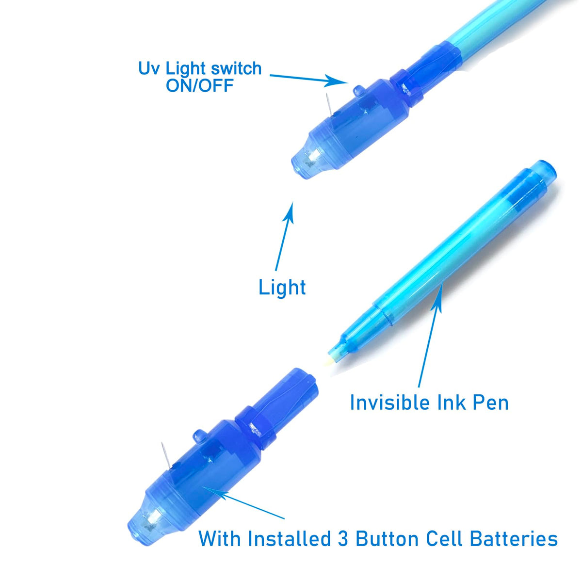 SCStyle Invisible Ink Pen 10-Piece Set | Secret Message Spy Pen for Parties and Gifts