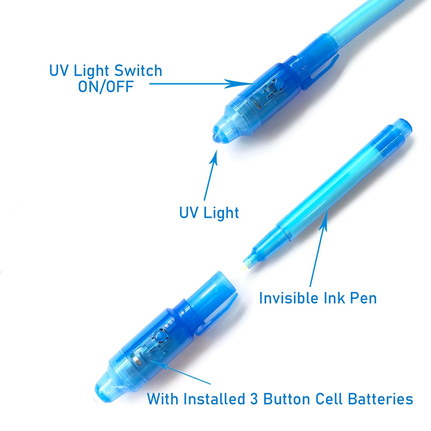SCStyle Invisible Ink Pen 28-Pcs Set with UV Light – Secret Messages, Party Favors & Classroom Activities