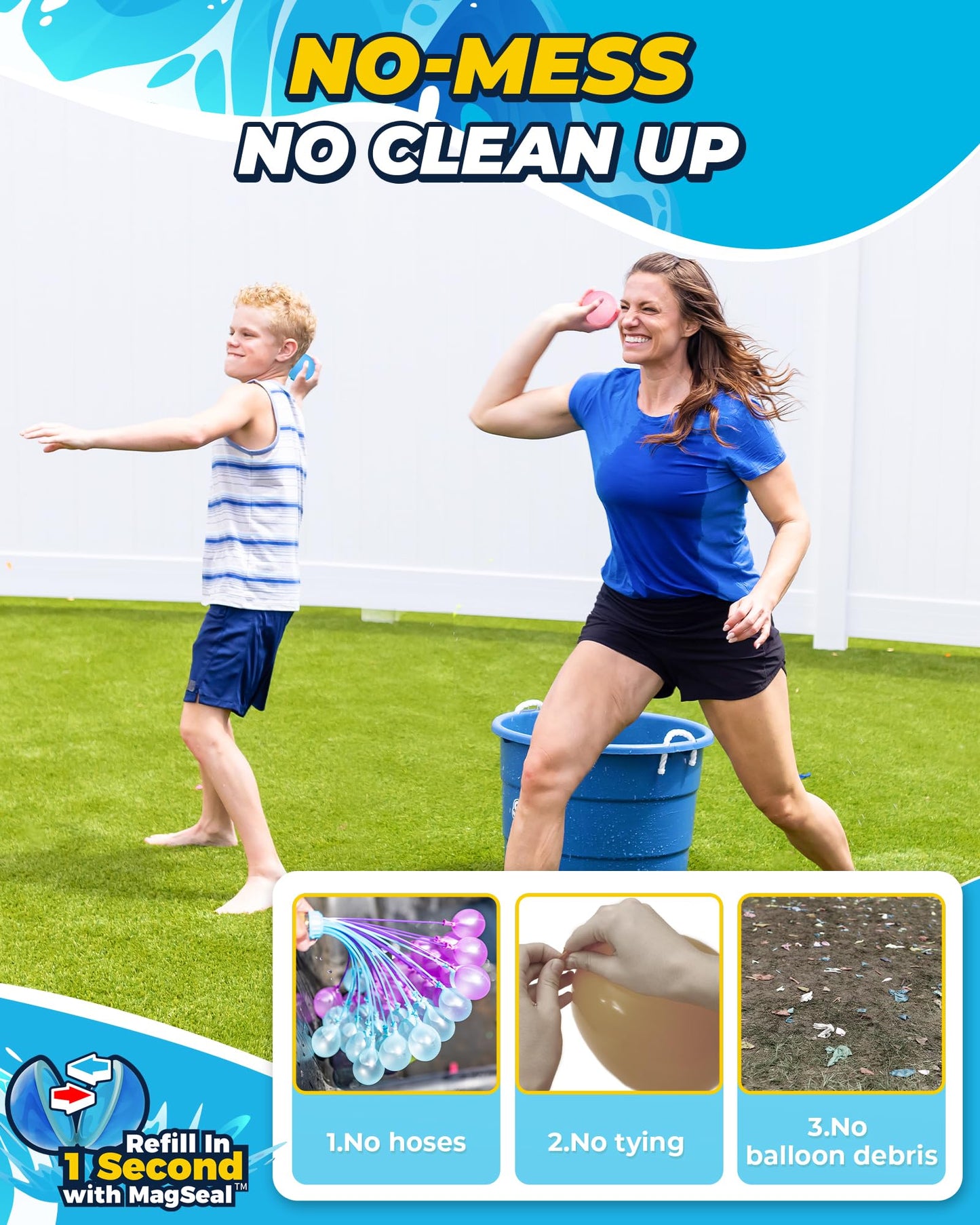 SCUATANBE Reusable Water Balloons – 20-Pack Quick-Fill, Self-Sealing Summer Toys for Kids 4-12