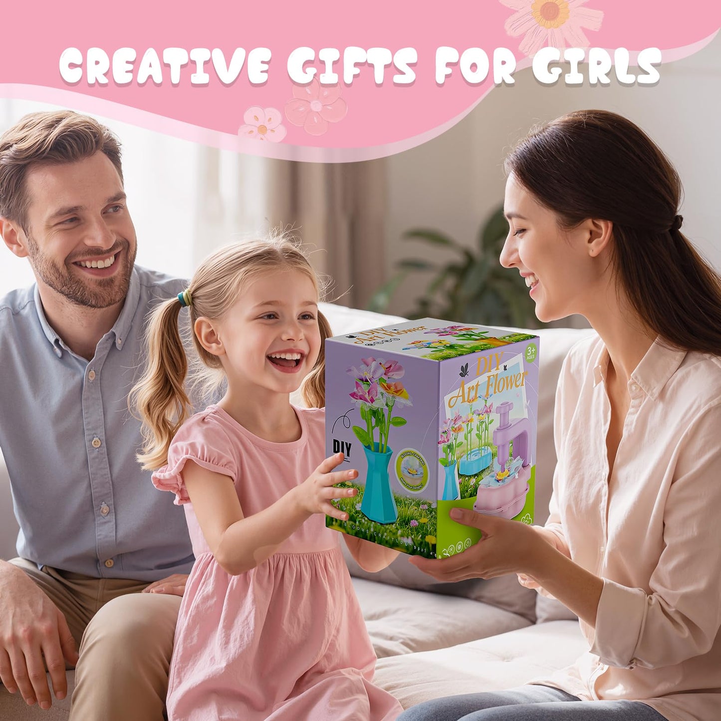 Scvcid Fabric Bouquet Toys with Free Accessories Set | DIY Flower Craft Kit for Kids 3-12