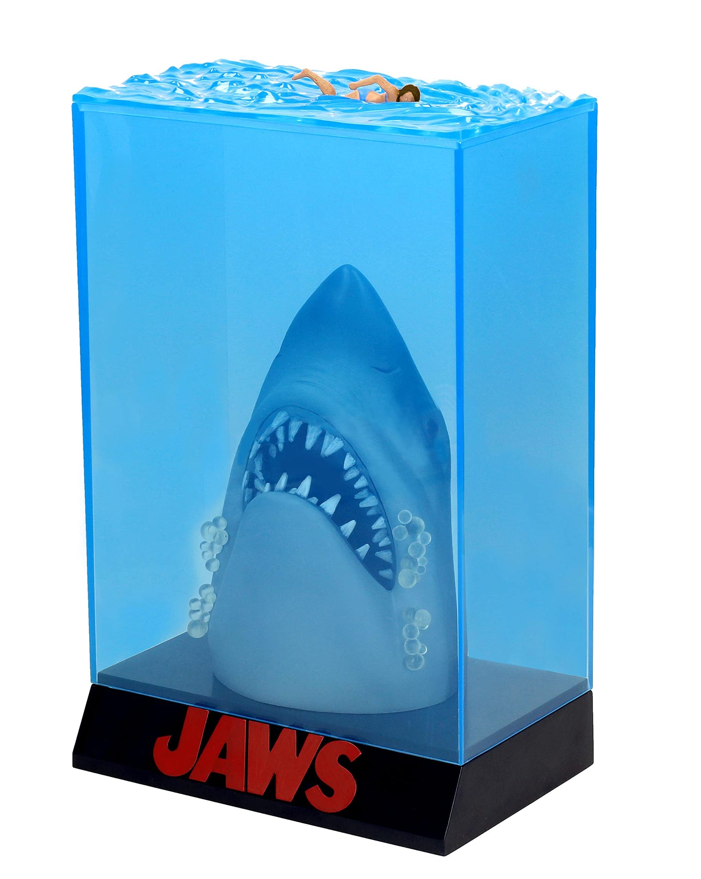 SD TOYS Jaws 3D Poster Statue – Blue-Printed White Shark, 25 cm Tall